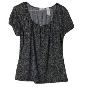 LIZ & CO Polka Dot Blouse Size MEDIUM
